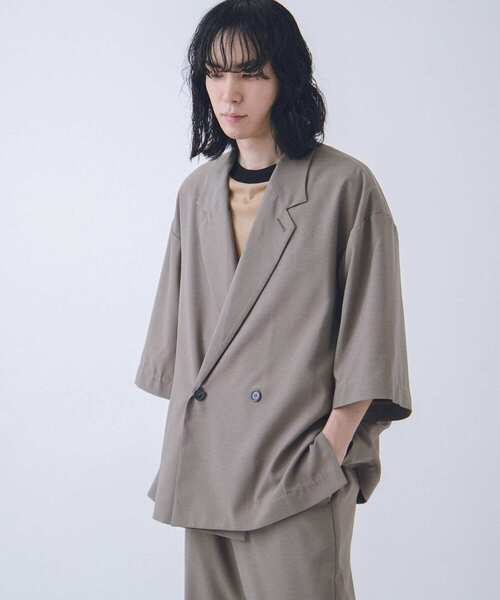 URBAN RESEARCH（アーバンリサーチ）の「URBAN RESEARCH iD　LINEN LIKE SHORT-SLEEVE JACKET（その他アウター・メンズ・ブラック/カーキ/グリーン系その他・MEDIUM/LARGE）」の5枚目の写真