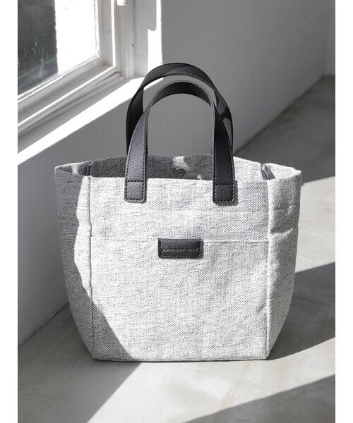 AMERICAN HOLIC（アメリカンホリック）の「バイカラーランチトートバッグ（トートバッグ・レディース・ブラック/キャメル/ホワイト・FREE）」の3枚目の写真