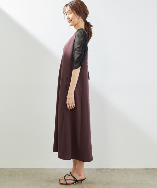 ROPE' PICNIC（ロペピクニック）の「バックレースアップワンピース（ワンピース・レディース・イエロー/グリーン系その他/ダークブラウン・38/40）」の5枚目の写真