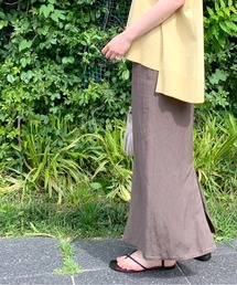 RIVE DROITE | スタイルアップ効果　レーヨンリネンストレートスカート(スカート)