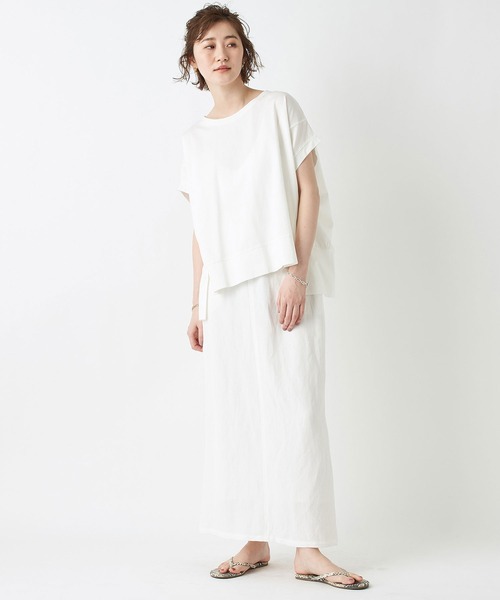 RIVE DROITE（リヴドロワ）の「スタイルアップ効果　レーヨンリネンストレートスカート（スカート・レディース・ホワイト/カーキ・36/38）」の8枚目の写真