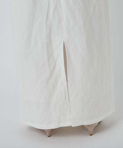 RIVE DROITE（リヴドロワ）の「スタイルアップ効果　レーヨンリネンストレートスカート（スカート・レディース・ホワイト/カーキ・36/38）」の22枚目の写真