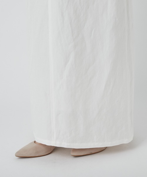 RIVE DROITE（リヴドロワ）の「スタイルアップ効果　レーヨンリネンストレートスカート（スカート・レディース・ホワイト/カーキ・36/38）」の14枚目の写真