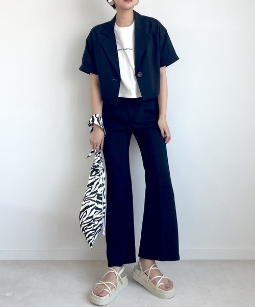 Heather(ヘザー)の「リネンライクフレアパンツ_946253(その他パンツ・レディース・パープル/ブラック・FREE)」の11枚目の写真