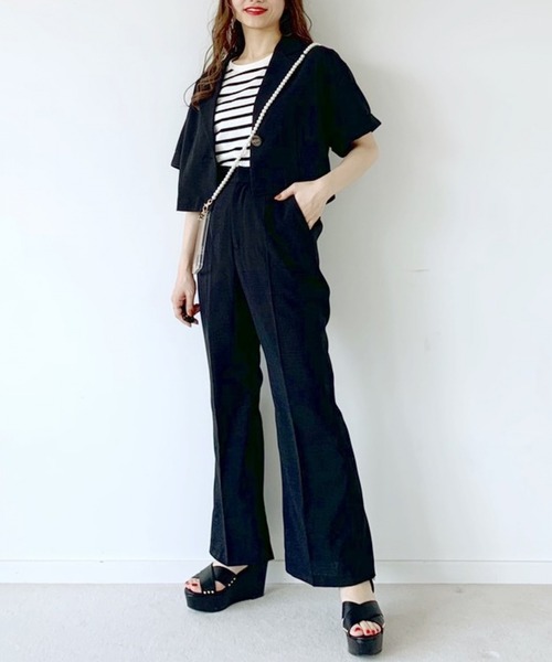 Heather(ヘザー)の「リネンライクフレアパンツ_946253(その他パンツ・レディース・パープル/ブラック・FREE)」の12枚目の写真