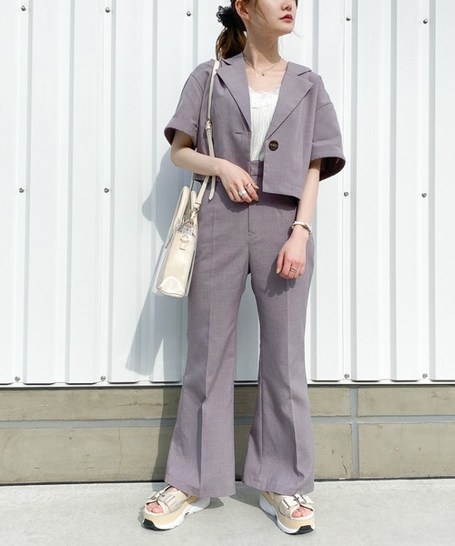 Heather(ヘザー)の「リネンライクフレアパンツ_946253(その他パンツ・レディース・パープル/ブラック・FREE)」の14枚目の写真