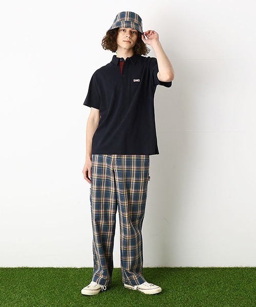 Purple&Yellow（パープルアンドイエロー）の「ワッペン付き　半袖ポロシャツ（ポロシャツ・メンズ・ピンク/ネイビー/アイボリー/カーキ・LARGE/SMALL/MEDIUM/X-LARGE）」の7枚目の写真