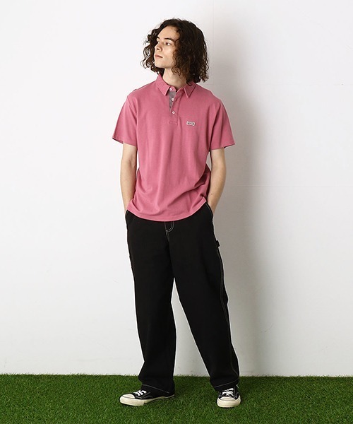 Purple&Yellow（パープルアンドイエロー）の「ワッペン付き　半袖ポロシャツ（ポロシャツ・メンズ・ピンク/ネイビー/アイボリー/カーキ・LARGE/SMALL/MEDIUM/X-LARGE）」の9枚目の写真