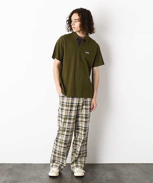 Purple&Yellow（パープルアンドイエロー）の「ワッペン付き　半袖ポロシャツ（ポロシャツ・メンズ・ピンク/ネイビー/アイボリー/カーキ・LARGE/SMALL/MEDIUM/X-LARGE）」の11枚目の写真