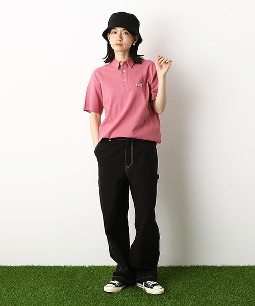 Purple&Yellow（パープルアンドイエロー）の「ワッペン付き　半袖ポロシャツ（ポロシャツ・メンズ・ピンク/ネイビー/アイボリー/カーキ・LARGE/SMALL/MEDIUM/X-LARGE）」の10枚目の写真