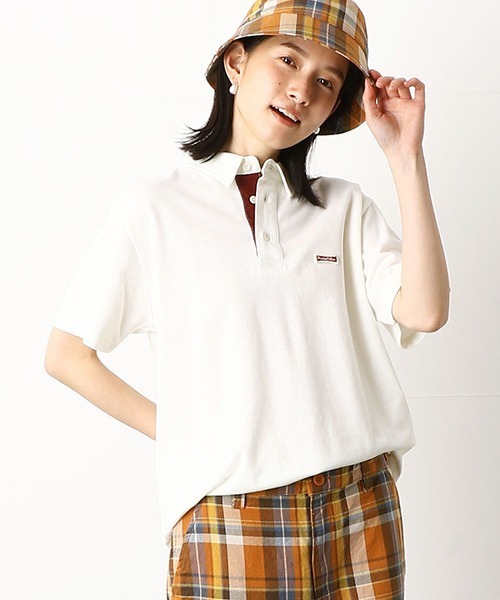 Purple&Yellow（パープルアンドイエロー）の「ワッペン付き　半袖ポロシャツ（ポロシャツ・メンズ・ピンク/ネイビー/アイボリー/カーキ・LARGE/SMALL/MEDIUM/X-LARGE）」の16枚目の写真