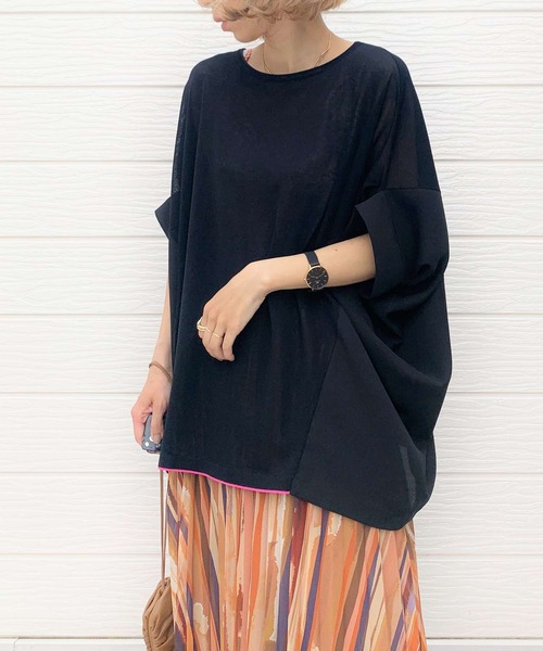 Q（キュー）の「フハクドッキングRelaxニット（ニット/セーター・レディース・ライトグレー/ブラック/ベージュ・MEDIUM）」の2枚目の写真