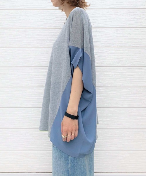 Q（キュー）の「フハクドッキングRelaxニット（ニット/セーター・レディース・ライトグレー/ブラック/ベージュ・MEDIUM）」の5枚目の写真