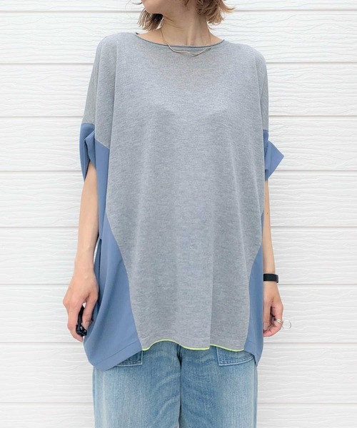 Q（キュー）の「フハクドッキングRelaxニット（ニット/セーター・レディース・ライトグレー/ブラック/ベージュ・MEDIUM）」の4枚目の写真