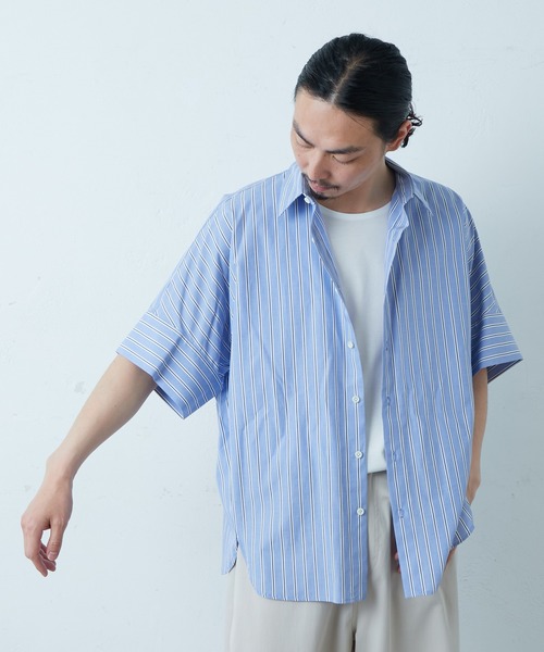 Lui's（ルイス）の「ストライプドルマンデザイン ビッグシャツ（シャツ/ブラウス・メンズ・ホワイト/ブルー・SMALL/MEDIUM）」の18枚目の写真