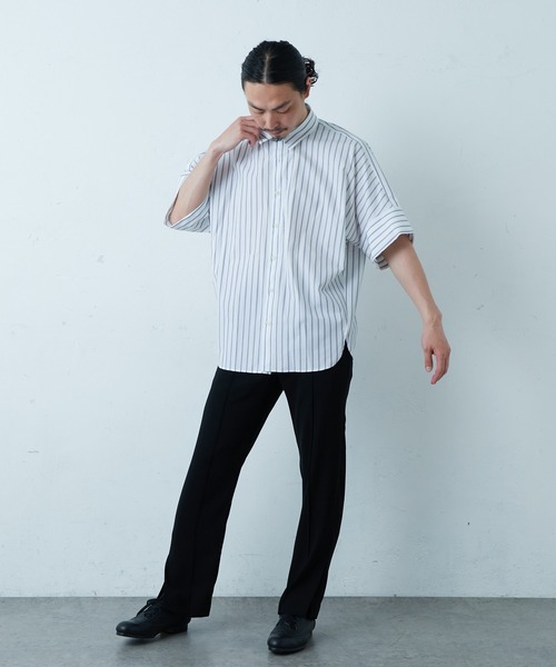 Lui's（ルイス）の「ストライプドルマンデザイン ビッグシャツ（シャツ/ブラウス・メンズ・ホワイト/ブルー・SMALL/MEDIUM）」の5枚目の写真