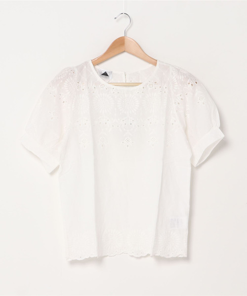 emi+(エミプラス)の「フラワー刺繍 レースブラウス(シャツ/ブラウス・レディース・ホワイト/ベージュ/パープル・FREE)」の6枚目の写真