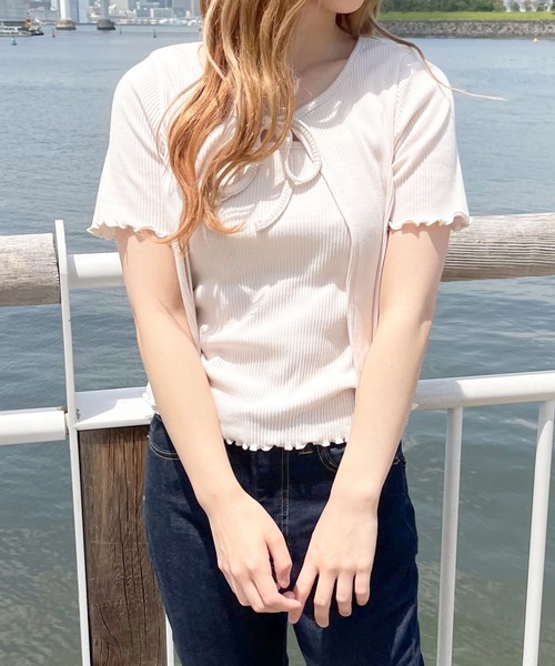 apres jour(アプレジュール)の「リブキャミ+トップスセット【ZOZOTOWN限定アイテム】(カーディガン/ボレロ・レディース・アイボリー/ブラック/オフホワイト/モカ・フリー/X-LARGE)」の21枚目の写真