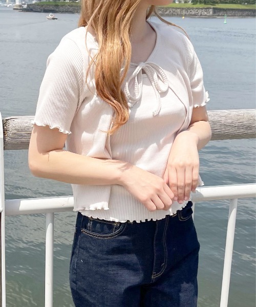 apres jour(アプレジュール)の「リブキャミ+トップスセット【ZOZOTOWN限定アイテム】(カーディガン/ボレロ・レディース・アイボリー/ブラック/オフホワイト/モカ・フリー/X-LARGE)」の13枚目の写真