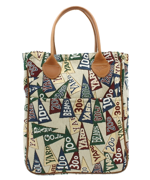 Beams Golf ビームスゴルフ の Beams Golf ジャガードフラッグ柄トートバッグ トートバッグ Wear