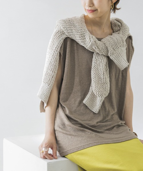 URBAN RESEARCH（アーバンリサーチ）の「リネンノースリーブカットソー（Tシャツ/カットソー・レディース・ブラック/オレンジ/モカ・FREE）」の6枚目の写真