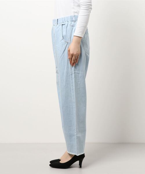 Samansa Mos2（サマンサ モスモス）の「デニムイージーパンツ（デニムパンツ・レディース・ブルー/サックスブルー・ﾌﾘ-）」の3枚目の写真
