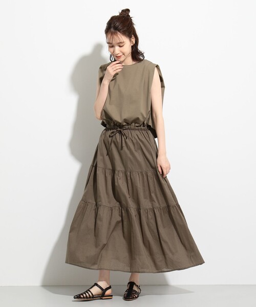 SHARE PARK（シェアパーク）の「【洗える】MARUDEフハク × ボイルドッキングワンピース（ワンピース・レディース・ライトグレー系/ブラック系/ベージュ系/カーキ系・0/1）」の4枚目の写真