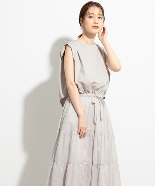 SHARE PARK（シェアパーク）の「【洗える】MARUDEフハク × ボイルドッキングワンピース（ワンピース・レディース・ライトグレー系/ブラック系/ベージュ系/カーキ系・0/1）」の13枚目の写真