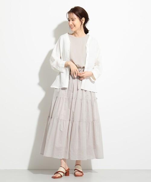 SHARE PARK（シェアパーク）の「【洗える】MARUDEフハク × ボイルドッキングワンピース（ワンピース・レディース・ライトグレー系/ブラック系/ベージュ系/カーキ系・0/1）」の17枚目の写真