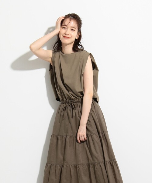 SHARE PARK（シェアパーク）の「【洗える】MARUDEフハク × ボイルドッキングワンピース（ワンピース・レディース・ライトグレー系/ブラック系/ベージュ系/カーキ系・0/1）」の18枚目の写真