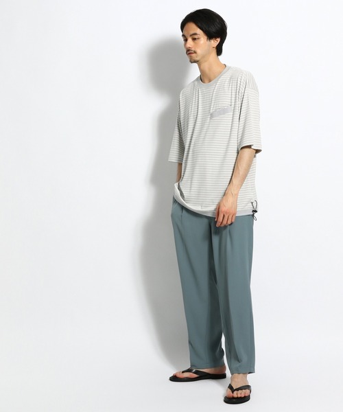 niko and...(ニコアンド)の「ボ-ダ-ドロストTシャツ(Tシャツ/カットソー・メンズ・ネイビー/ライトグレー/ホワイト・MEDIUM/LARGE)」の5枚目の写真