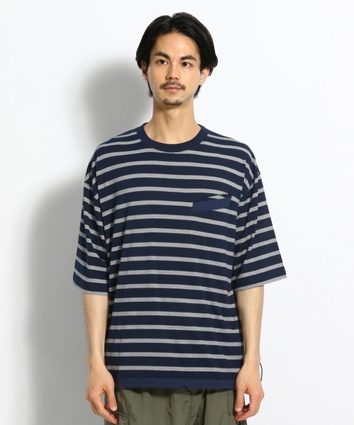 niko and...(ニコアンド)の「ボ-ダ-ドロストTシャツ(Tシャツ/カットソー・メンズ・ネイビー/ライトグレー/ホワイト・MEDIUM/LARGE)」の7枚目の写真