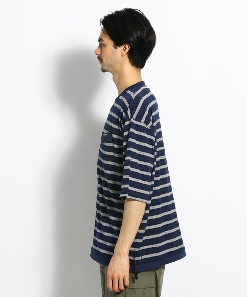 niko and...(ニコアンド)の「ボ-ダ-ドロストTシャツ(Tシャツ/カットソー・メンズ・ネイビー/ライトグレー/ホワイト・MEDIUM/LARGE)」の8枚目の写真