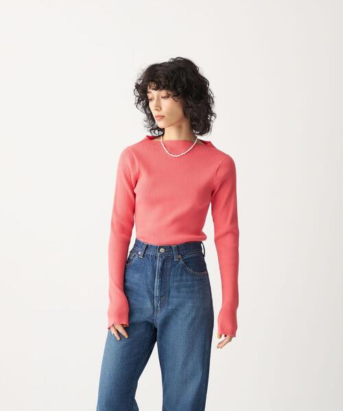 CITEN（シテン）の「＜CITEN（シテン）＞ フォルム リブ ハイネック ニット（ニット/セーター・レディース・ライトグレー/ピンク/ダークグレー・FREE）」の3枚目の写真