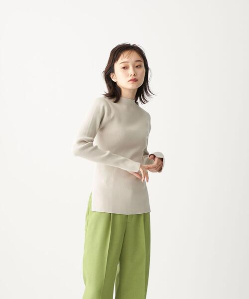 CITEN（シテン）の「＜CITEN（シテン）＞ フォルム リブ ハイネック ニット（ニット/セーター・レディース・ライトグレー/ピンク/ダークグレー・FREE）」の2枚目の写真