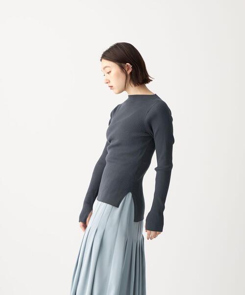 CITEN（シテン）の「＜CITEN（シテン）＞ フォルム リブ ハイネック ニット（ニット/セーター・レディース・ライトグレー/ピンク/ダークグレー・FREE）」の8枚目の写真