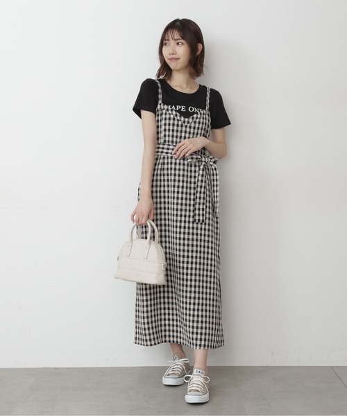 FREE'S MART（フリーズマート）の「◆チェックキャミワンピース（ワンピース・レディース・カーキ/ブラック系その他・FREE）」の3枚目の写真