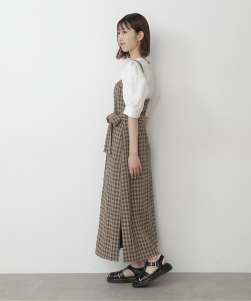 FREE'S MART（フリーズマート）の「◆チェックキャミワンピース（ワンピース・レディース・カーキ/ブラック系その他・FREE）」の5枚目の写真