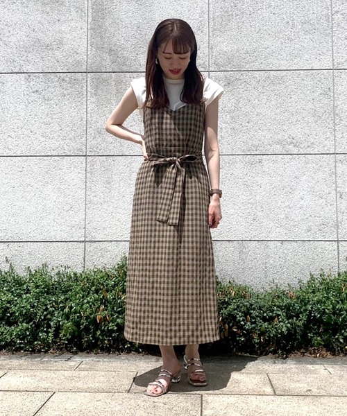 FREE'S MART（フリーズマート）の「◆チェックキャミワンピース（ワンピース・レディース・カーキ/ブラック系その他・FREE）」の13枚目の写真