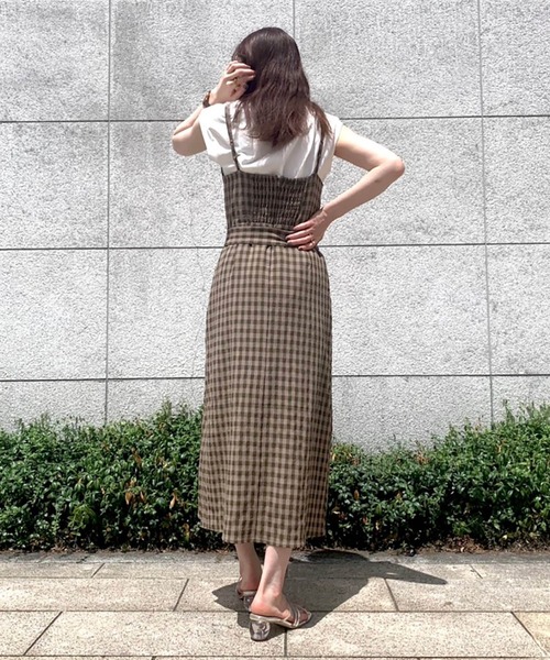 FREE'S MART（フリーズマート）の「◆チェックキャミワンピース（ワンピース・レディース・カーキ/ブラック系その他・FREE）」の14枚目の写真