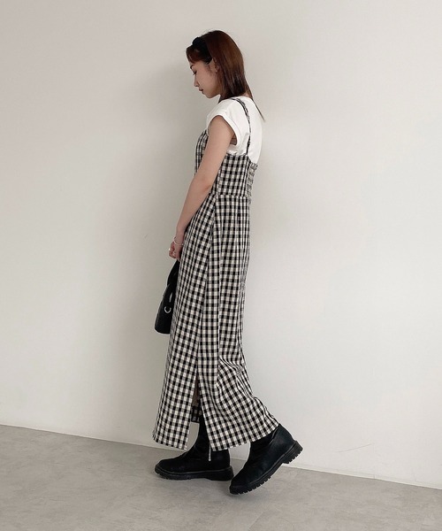 FREE'S MART（フリーズマート）の「◆チェックキャミワンピース（ワンピース・レディース・カーキ/ブラック系その他・FREE）」の8枚目の写真