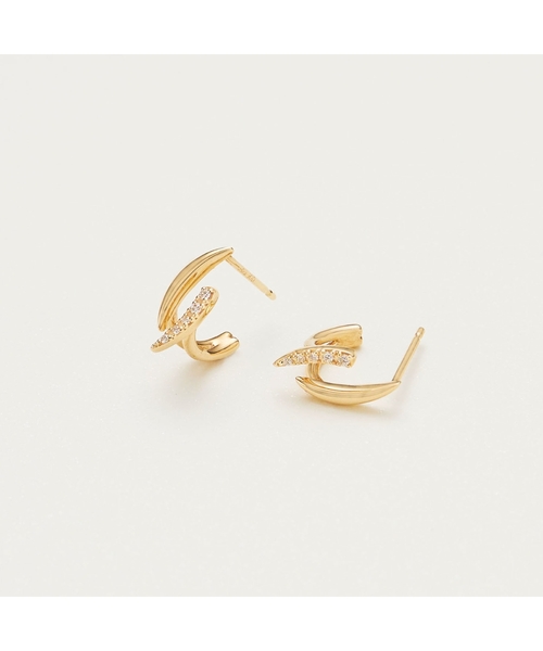 COCOSHNIK(ココシュニック)の「K10ダイヤモンド ダブルシード スタッドピアス(ピアス(両耳用)・レディース・アイボリー系・00)」の7枚目の写真