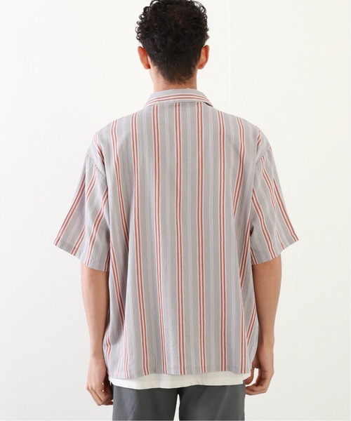 JOURNAL STANDARD relume（ジャーナルスタンダード　レリューム）の「楊柳 ビッグシルエット ストライプシャツ（シャツ/ブラウス・メンズ・グレー/サックスブルー/ベージュ系その他・LARGE/MEDIUM）」の14枚目の写真