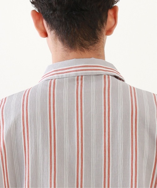 JOURNAL STANDARD relume（ジャーナルスタンダード　レリューム）の「楊柳 ビッグシルエット ストライプシャツ（シャツ/ブラウス・メンズ・グレー/サックスブルー/ベージュ系その他・LARGE/MEDIUM）」の12枚目の写真