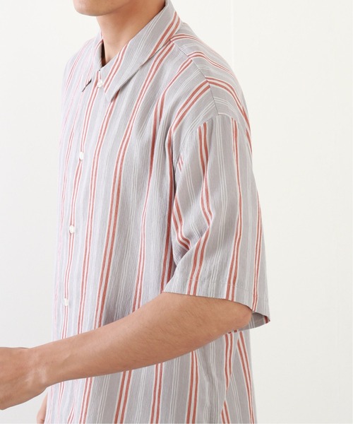JOURNAL STANDARD relume（ジャーナルスタンダード　レリューム）の「楊柳 ビッグシルエット ストライプシャツ（シャツ/ブラウス・メンズ・グレー/サックスブルー/ベージュ系その他・LARGE/MEDIUM）」の17枚目の写真