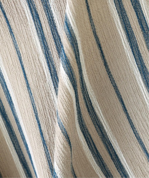 JOURNAL STANDARD relume（ジャーナルスタンダード　レリューム）の「楊柳 ビッグシルエット ストライプシャツ（シャツ/ブラウス・メンズ・グレー/サックスブルー/ベージュ系その他・LARGE/MEDIUM）」の15枚目の写真