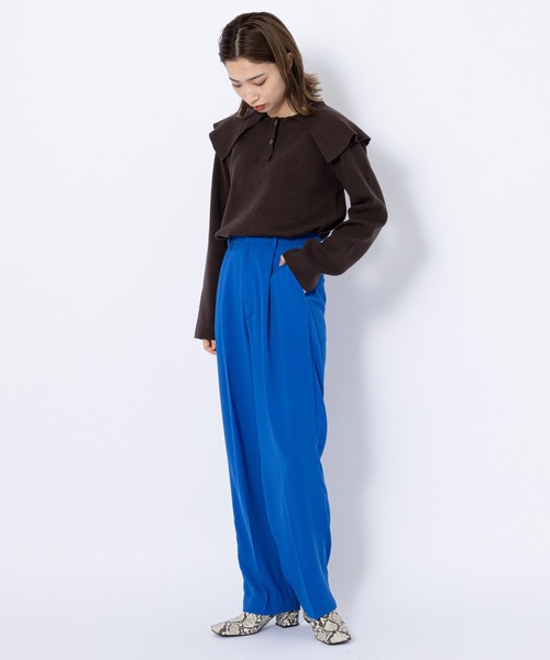 CIAOPANIC（チャオパニック）の「ハイウエストセンタープレスカラーパンツ（スラックス・レディース・オレンジ/ブルー/グリーン/ブラック・SMALL/MEDIUM）」の18枚目の写真