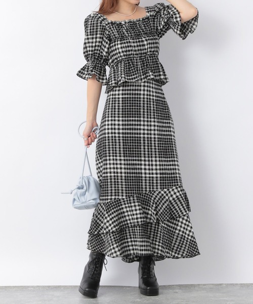 Heather（ヘザー）の「チェックコットンスソティアードスカート【SETUP対応】　216930（スカート・レディース・ホワイト系その他/ブラック系その他・FREE）」の12枚目の写真