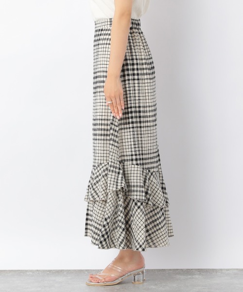 Heather（ヘザー）の「チェックコットンスソティアードスカート【SETUP対応】　216930（スカート・レディース・ホワイト系その他/ブラック系その他・FREE）」の7枚目の写真