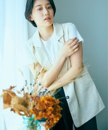 ANGIE | リネンライクテーラードジレ(テーラードジャケット)